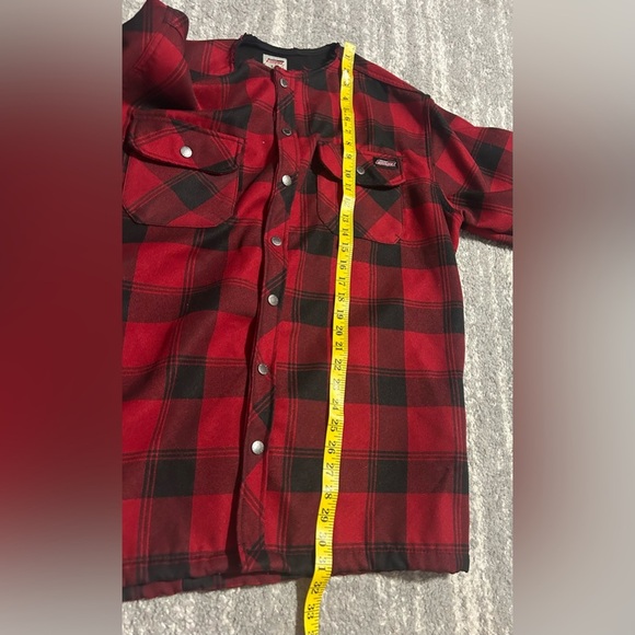 Dickies Buffalo Plaid Jacket Mens Sz L Heavy Outdoor Chore Workwear Snap Front - Picture 6 of 7